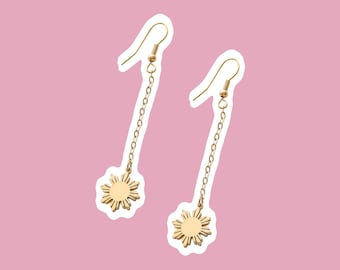 Philippine Sun Dangle Earrings | Araw Earrings | Filipina Earrings