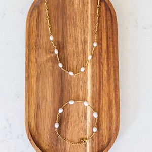 Perfect Pearl Jewelry Set | Bridal Jewelry | Wedding Necklace + Bracelet | Bridesmaid Gift | Authentic Philippine Pearls (PR-13)