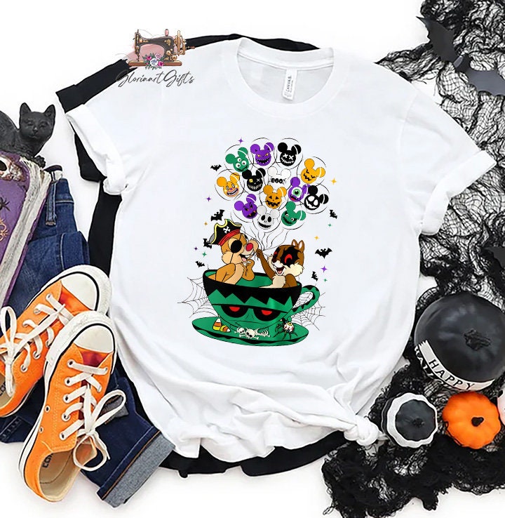 Discover Disney Halloween Shirt, Chip n Dale Halloween Balloons Shirt