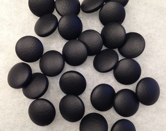 Leather Buttons, DIY, Genuine Leather Buttons, Metal Eyelet, Black, 25 Pcs.