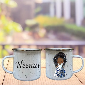 Personalisierte Emaille Kinderbecher  personalisiert Tasse mit Namen Wunschfigur - Geschenk Kindergeburtstag - Kindertasse personalisiert