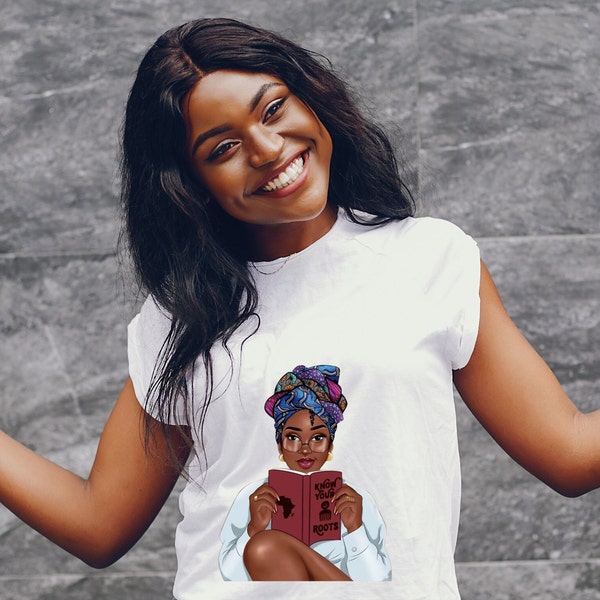 Bügelbild afrikanische Frau, Black girl Affirmation, Bügelbild schwarze Frau, Bügelbild für Hoddies, T-Shirts, Taschen