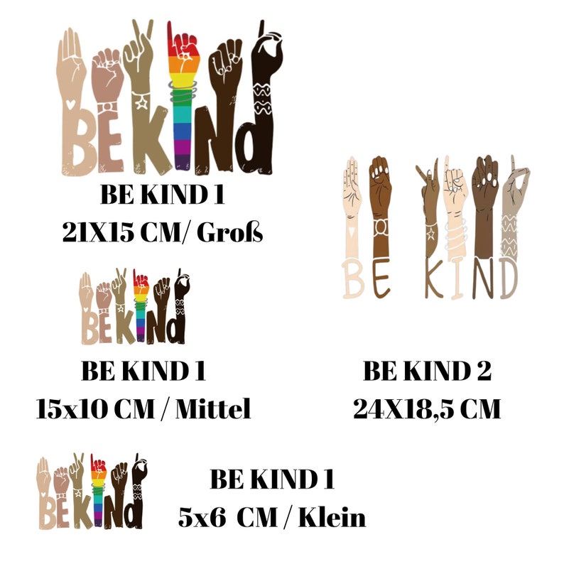 Be kind Pullover, Hoodies, T-Shirts gestalten mit deinem Bügelbild für Diversität und Vielfalt, einzigartige Geschenkidee Bild 10