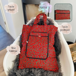 Afrikanische Einkaufstasche - zwei in eins Taschen - Einkaufsbeutel faltbar - Dankeschön Geschenk - Wax Print - Tasche mit Reißßverschluss