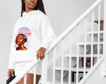 Melanin Affirmation  Hoodies, T-Shirts gestalten mit deinem Bügelbild für Diversität und Vielfalt, einzigartige Geschenkidee, Black Queen