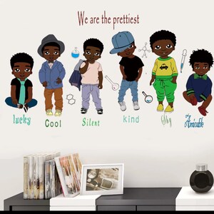 Vinilos de pared para habitación infantil - Vinilos de pared para niños - Vinilos de pared para niños afirmación - Decoración de pared para niños africanos - Vinilos para niños