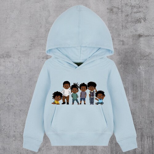Melanin Sweaters, Hoodies, T-Shirts, Caps, Sports Bags, Black Boy Iron-On Transfers - Black Boys Affirmations Clothing