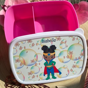 Lunch box personalized children - lunch box with 2 compartments separation - gift school kindergarten lunch box - lunch box with name for children