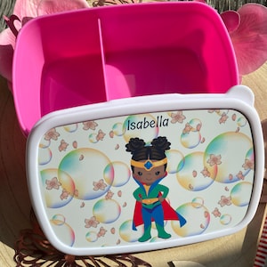 Lunch box personalized children - lunch box with 2 compartments separation - gift school kindergarten lunch box - lunch box with name for children