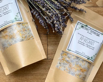 Soothing Floral Bath Salt | 8 oz Bags | Therapeutic Bath | Lavender & Bergamot | Calendula Flowers | 100% Natural | Vegan |