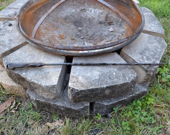 Hand forged fire pit poker