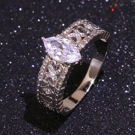 Aokarry S925 Silver Womens Engagement Wedding Band Rings Hollow Flower Antique Finished Aokarry S925 Silver Womens Engagement Wedding Band Rings Hollow Flower Antique Finished