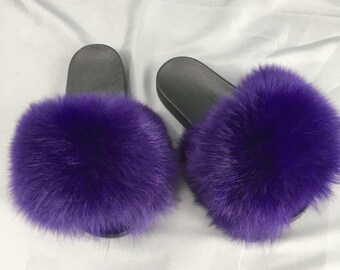 Deep purple XL max fur slides