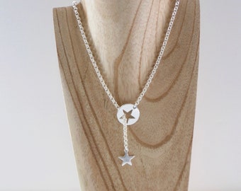 Sliding star necklace - All silver plated 10 microns