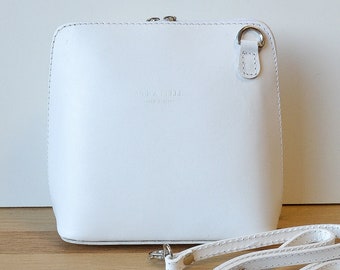 Sac à main "Piccolo" bandoulière blanc cuir Italien - Plein de coloris disponibles - sac crossbody - idéal cadeau