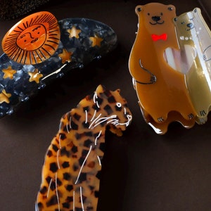 Pinzas para el pelo de leopardo / Formas atípicas - Accesorios para el pelo de moda - Pinzas - Azúcar y canela