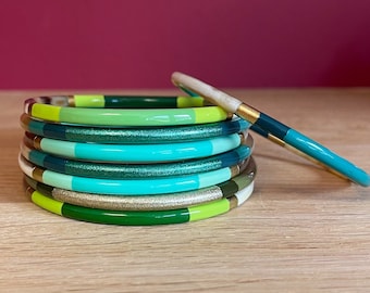 4 mm SOTTILE | 2 LATI COLORATI - Bracciale in corno di bufalo da 4 mm - Laccato colorato su entrambi i lati - Disponibile in diversi colori - bracciale naturale