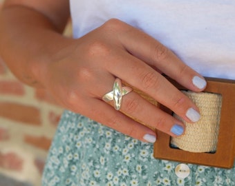 Equinox Ring - Silver Plated Ring 10 microns - Size 54