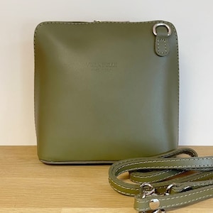 Sac à main "Piccolo" bandoulière kaki en cuir Italien - Plein de coloris disponibles - sac crossbody - idéal cadeau