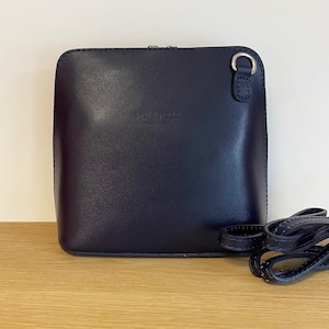 Sac à main "Piccolo" bandoulière bleu nuit cuir Italien - Plein de coloris disponibles - sac crossbody - idéal cadeau