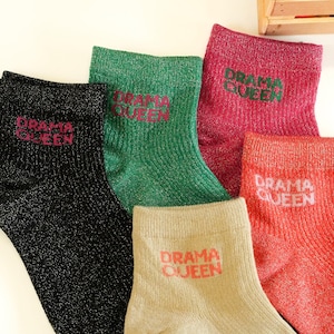 &quot;DRAMA QUEEN&quot; Sequin Socks - A flashy, fun and trendy touch to brighten up your feet in style - Sucre & Cannelle Boutique