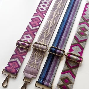 Bandoulière sac à main violet rose paillettes - anse crossbody - sangle réglable idée cadeau femme détails dorés ou argentés