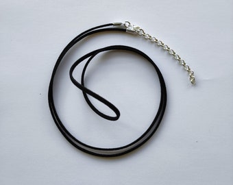 Pre-assembled suede cord for long necklace