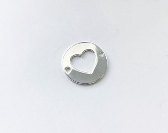 Spacer Heart - Silver plated 10 microns