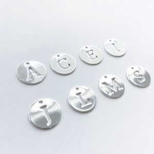 Mini Letter Pastille - Charm with initial - 10 micron silver plated - Does not oxidize