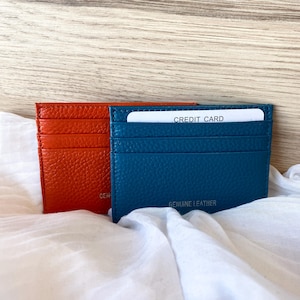 Porta carte in pelle martellata – L'essenziale con stile - Porta carte piccolo - Porta carte alla moda - Pelletteria