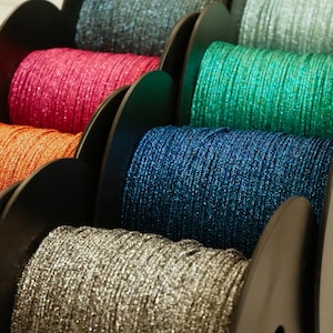Cordons brillants 15 couleurs cordon lurex vendu par 2 mètres Cordon pour bracelet et collier en noeud coulissant image 1
