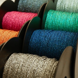 Shiny cords 20 colors - lurex cord sold by 2 meters - Cord for bracelet and necklace in sliding knot