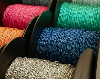 Shiny cords 15 colors - lurex cord sold by 2 meters - Cord for bracelet and necklace in sliding knot