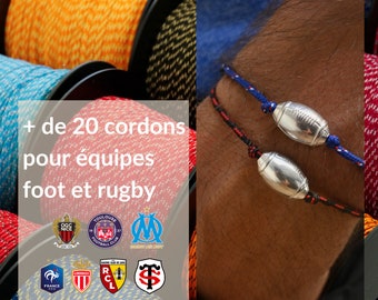 100% French paracord cord - rugby football basketball tennis sports teams - Ideal for men's bracelets - Sold by 2 meters