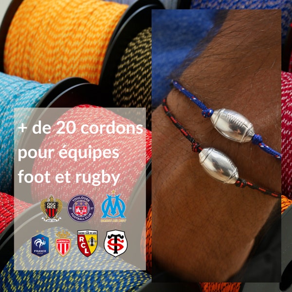 Cordon paracorde 100% français - équipes de sport rugby foot basket tennis - Idéal pour bracelets homme - Vendu par 2 mètres