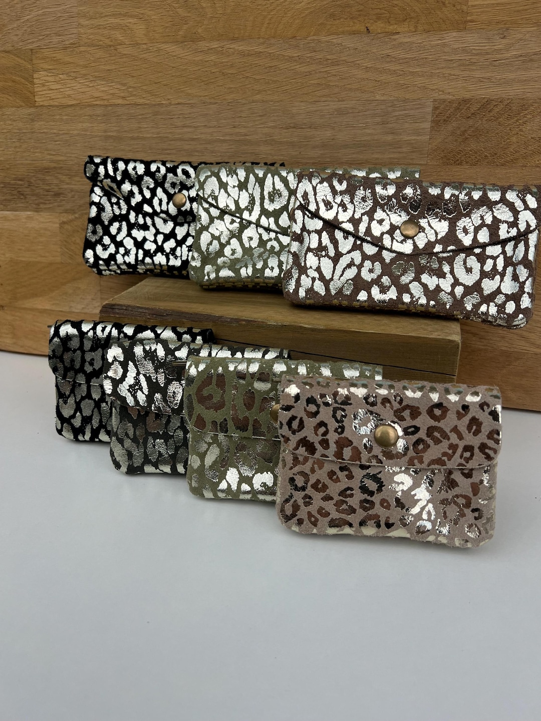Pochette Sunny léopard motifs doré - petit porte monnaie en cuir - mini 10.5 x 8 cm pochette de rangement - accessoire maroquinerie - Etsy France