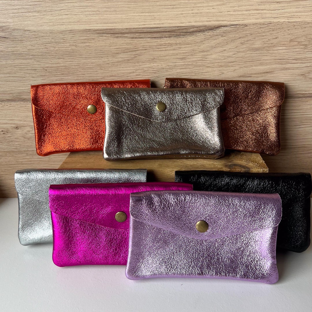 Small Rectangular Purse Sunny Rectangular Pouch - Small Coin Purse in Shiny Iridescent Leather ...