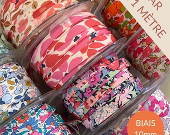 Liberty *NEW* Duo lot bias ribbon 10 mm liberty per 1 meter of each - liberty fabric - cord for bracelet, haberdashery, sewing