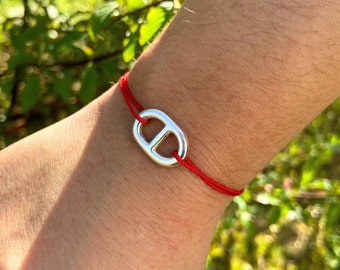 Bracelet cordon fin réglable et breloque en plaqué argent - ajustable pour tous les poignets