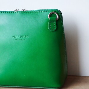 Sac à main Piccolo bandoulière vert pomme cuir lisse italien Plein de coloris disponibles sac crossbody idéal cadeau image 4