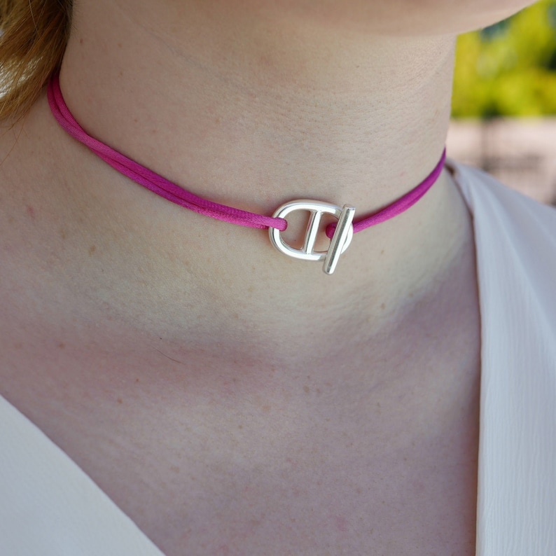SUMMER satin choker necklace Adjustable Several colors available image 4