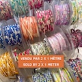 DUO lot liberty ribbon by 1 meter of each - liberty fabric - cord for bracelet and necklace in sliding knot - leopard ribbon gingham ribbon product logo