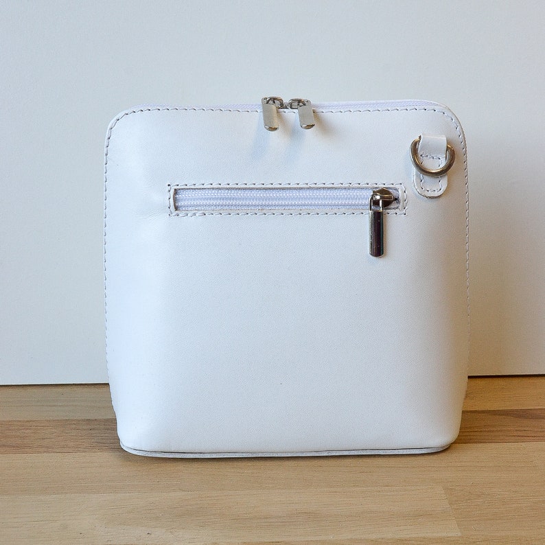 Sac à main Piccolo bandoulière blanc cuir Italien Plein de coloris disponibles sac crossbody idéal cadeau image 3