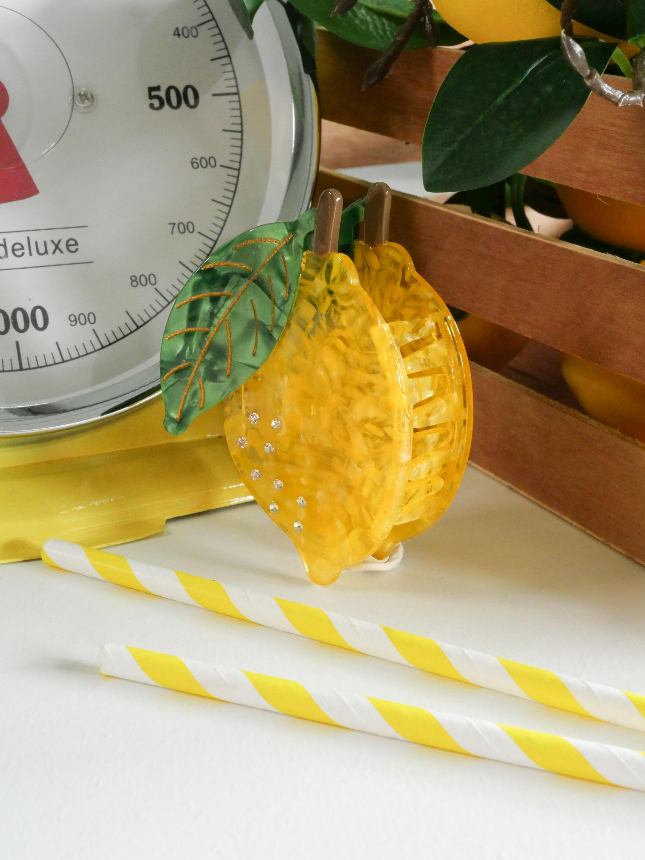 Obst-Haarnadeln Set – Erdbeere, Wassermelone, Zitrone & Mehr – Süßer Haarschmuck