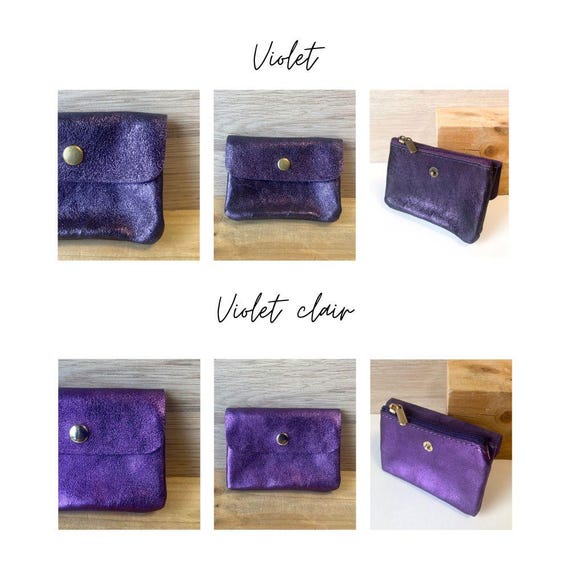 Sunny Pouch - Small Iridescent Shiny Leather Coin Purse