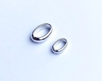 Oval Mounting Ring - 10 Micron Silver Plated - Sold in packs of 10 pieces - 2 sizes available