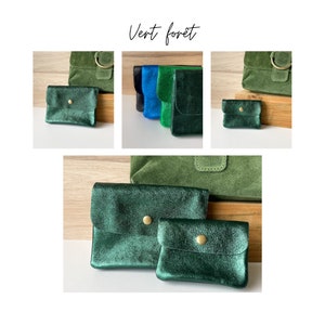 Pochette Sunny petit porte monnaie en cuir brillant irisé mini pochette de rangement 2 tailles disponibles accessoire maroquinerie image 7
