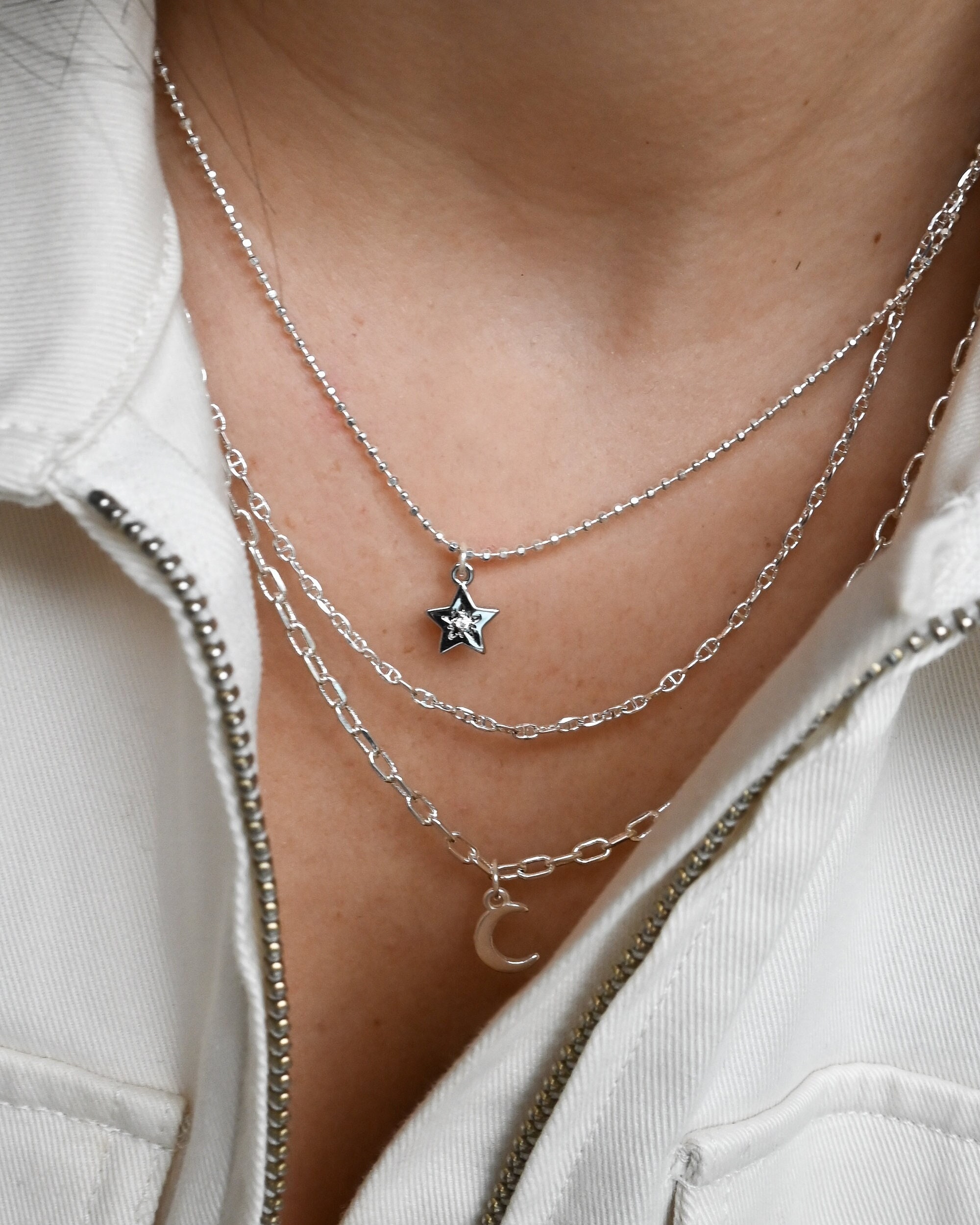 Multirow necklace silver deals