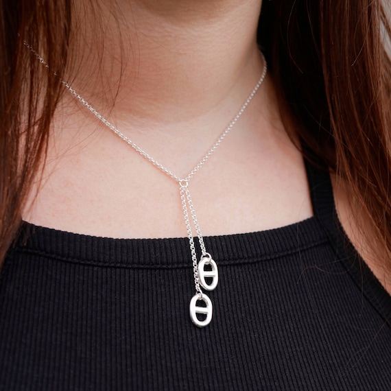 Collier Cordon Avec Lettre Pendentif Mousqueton Acier Inoxydable Argenté