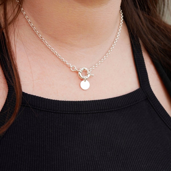 Collier Shell - Fermoir bouée - Plaqué argent 10 microns - Existe en plusieurs tailles